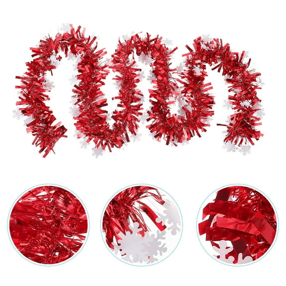 DECOMELODY Christmas Tinsel Garlands Red 5Pcs 79x3In