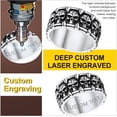 thumbnail image 2 of ORUYROP Can Engrave Men Skull Rings, Stainless Steel Statement Biker Rings, Gold Plated/Black-Send Gift Box, 2 of 7