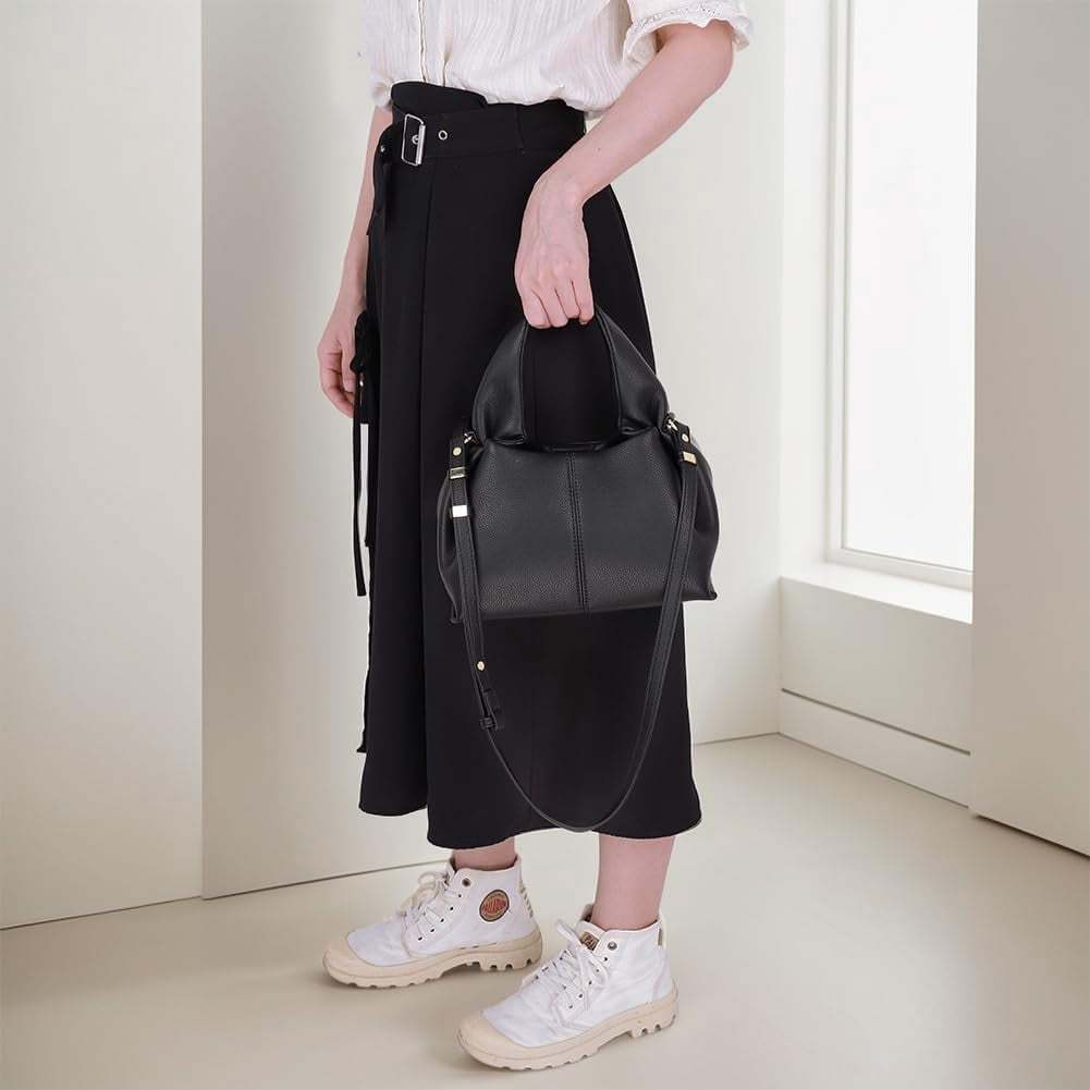 Cloud Pouch Bag Dumpling Clutch Purse Handbag Leather Tote Shoulder Bag Retro Crossbody bag with Removable Strap