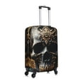 thumbnail image 3 of Daiia Gold Pattern Black Skull Luggage Cover, Thickened Washable Travel Luggage Covers, Elastic Unique Baggage Covers for 18-20 inch Luggage-Medium, 3 of 9