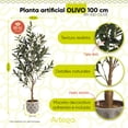thumbnail image 2 of Planta artificial decorativa moderna con maceta Olivo 100cm Artego, 2 of 8