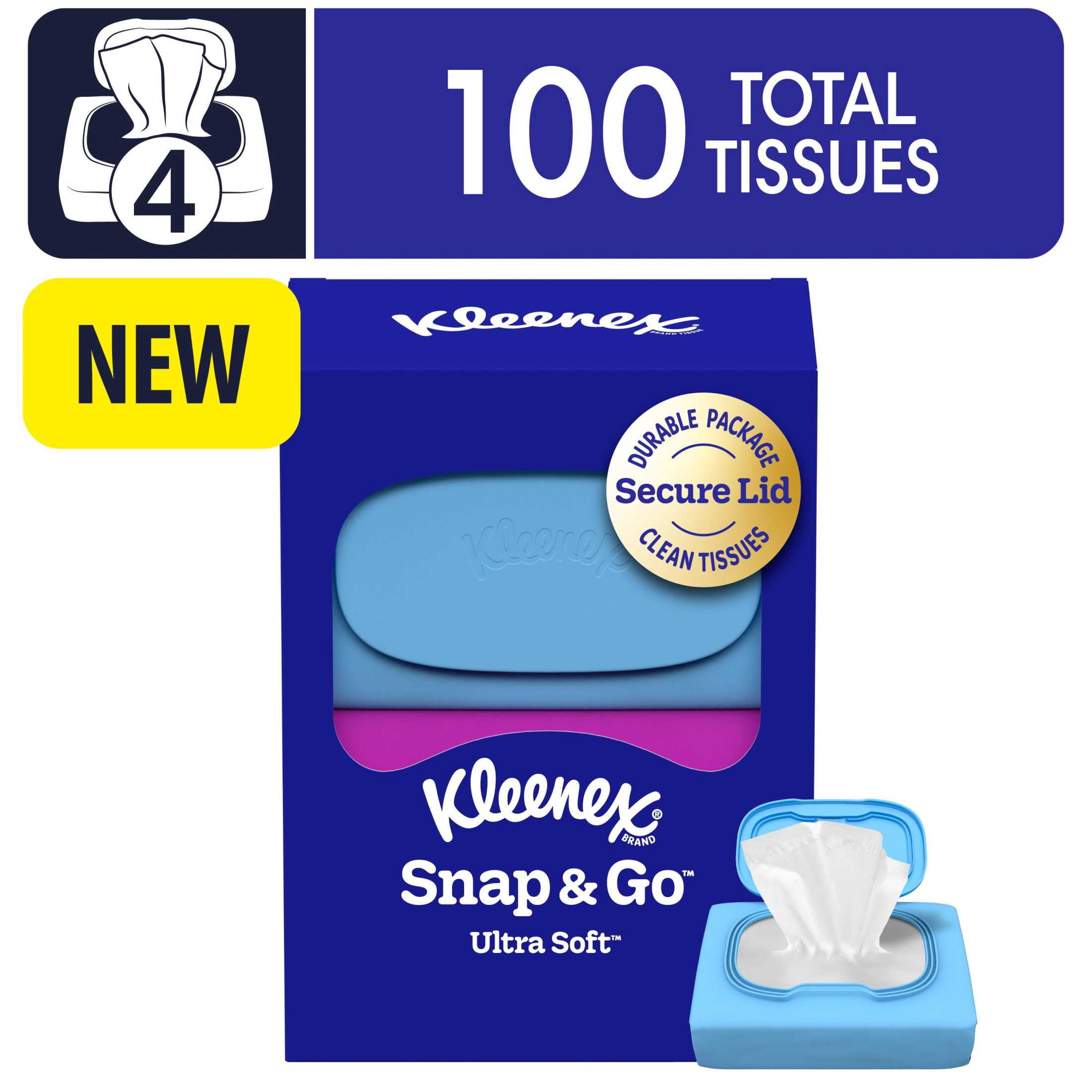 Kleenex Ultra Soft Facial Tissues, Four 3-Ply Cube Boxes (240