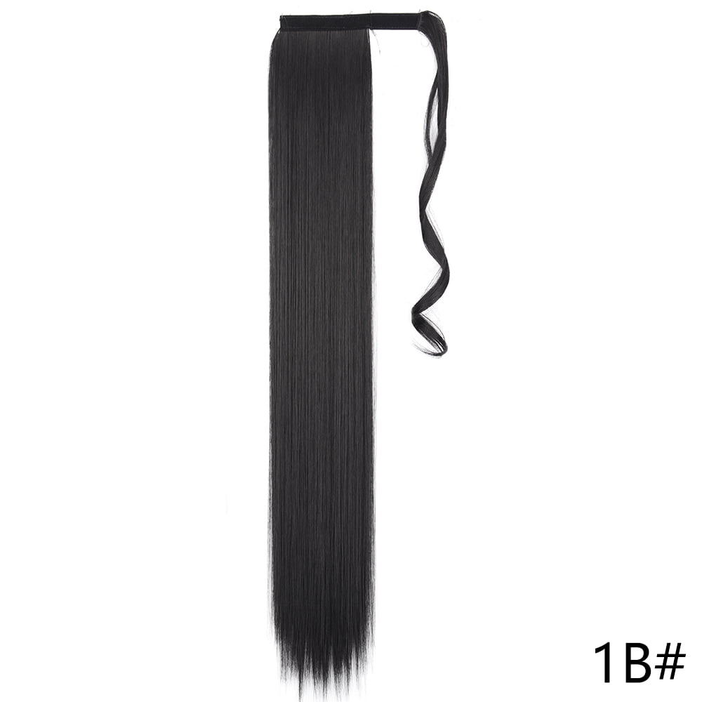LISI GIRL 85cm Synthetic Long Straight Ponytail Hair Clip In Hair Extensions Blonde Brown Wrap Around Pony Hairpiece For Women