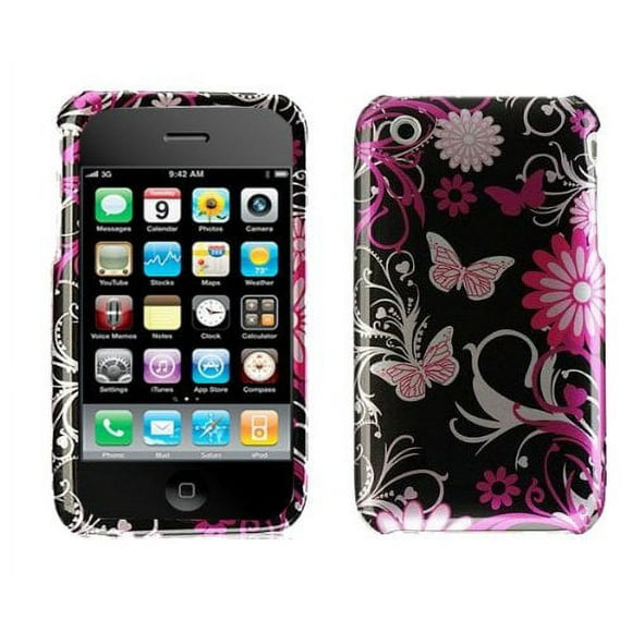 Design Crystal Hard Case for iPhone 3G / 3GS - Pink Butterfly
