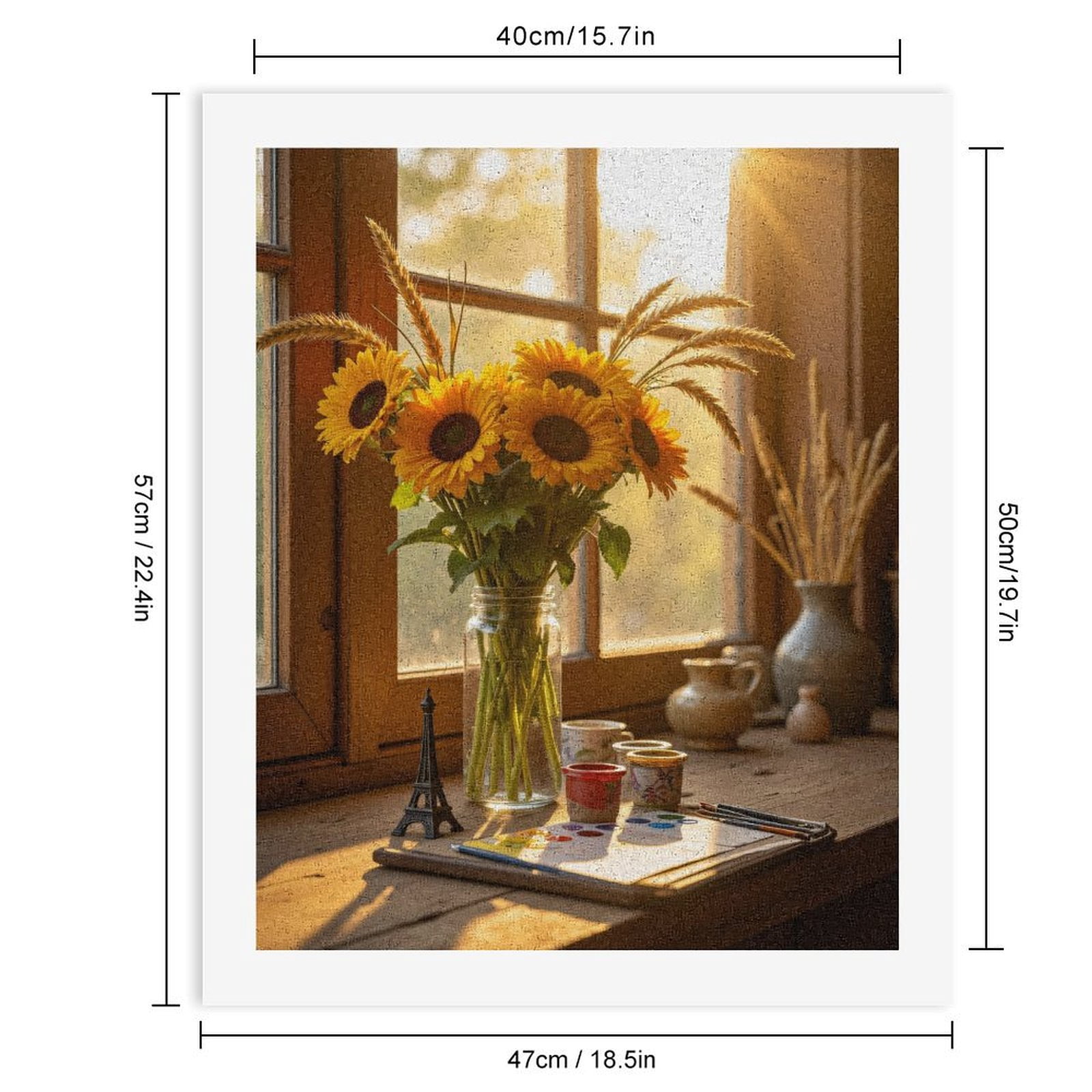 Paint By Numbers Kit for Adults Beginner - Sunflowers Morning Art Supplies DIY Canvas Painting Kits for Adults, Frameless Paint By Number for Adults for Home Wall Decor 16x20 Inch