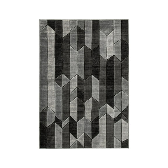 Signature Design by Ashley Contemporary Chayse 6'6" x 9'6" Rug  Black/Gray