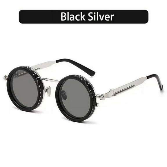 Men's retro Leica style rotating fashion glasses - Adjustable brightness steampunk alloy frame, black and gray gradient lenses, suitable for masqueras, travel and fashion accessories,