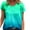 Green, variant on Womens T Shirts Summer Casual Crew Neck Gradient Print Short Sleeve Summer Tops for Women Green XXL