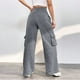 thumbnail image 4 of WILLBEST Pantalones Casuales para Mujer, de Cintura Alta, Lisos, con Cordones, para el Trabajo, con Bolsillo y Pierna Recta, para Uso Diario y Diario. XXXL, 4 of 7