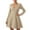 Beige, variant on CharmCyan Long Sleeve V Neck Ribbed Knit Dress for Women A Line Silhouette Soft Fabric Pullover Design Casual Wear Beige L