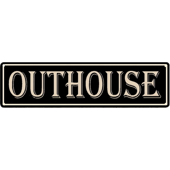 Retro Metal Tin Sign Outhouse Sign Funny Home Cave Garage Bar Decoration Wall Sign Vintage Plaque Retrovintage Toilet Sign 4x16 Inch