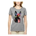thumbnail image 2 of Wild Bobby Dean Russo German Shepherd Dog Lover Women Graphic Tee, Heather Grey, Large, 2 of 5