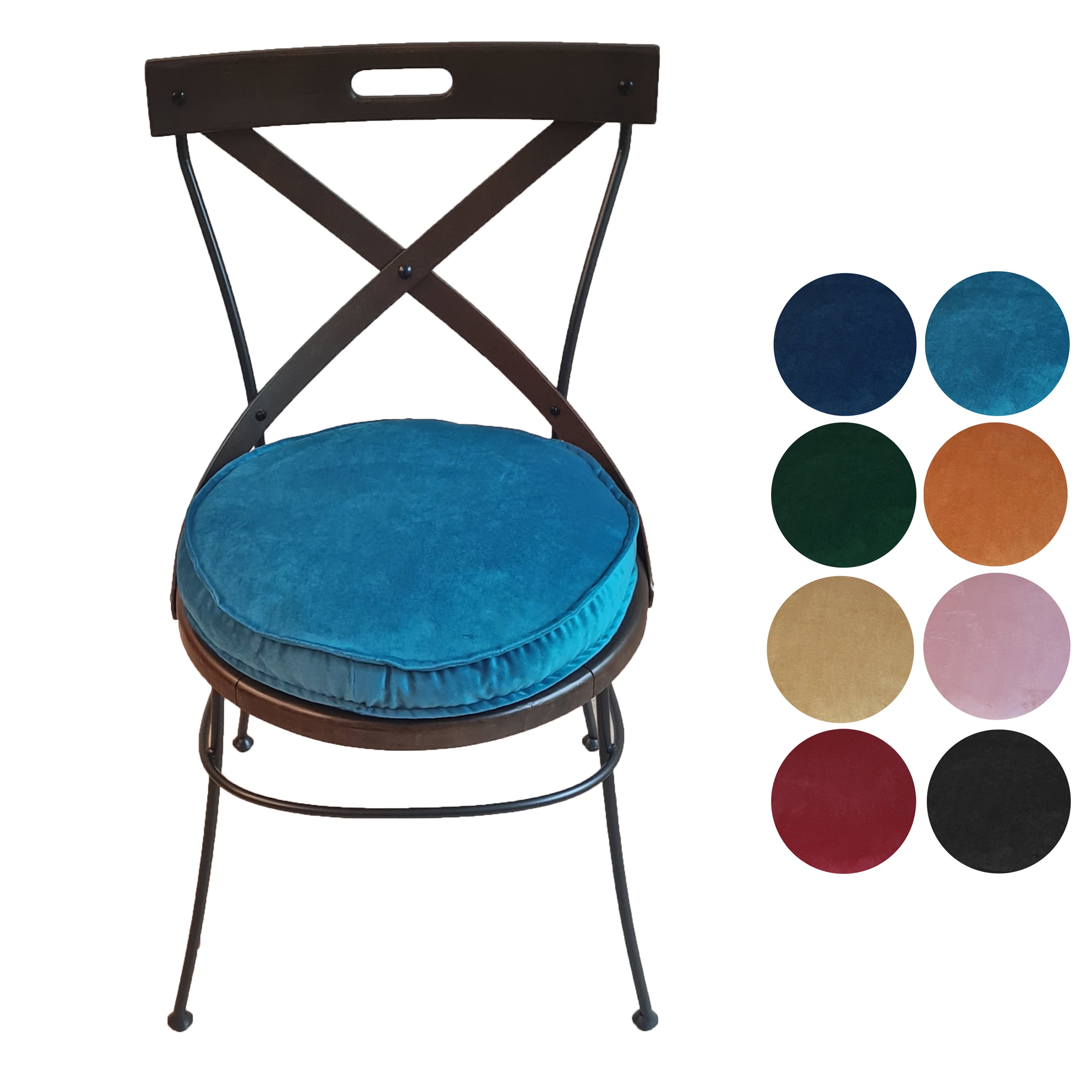 Bistro Chair Cushion - Rave Graphite Grey - 16 Round Chair Pad