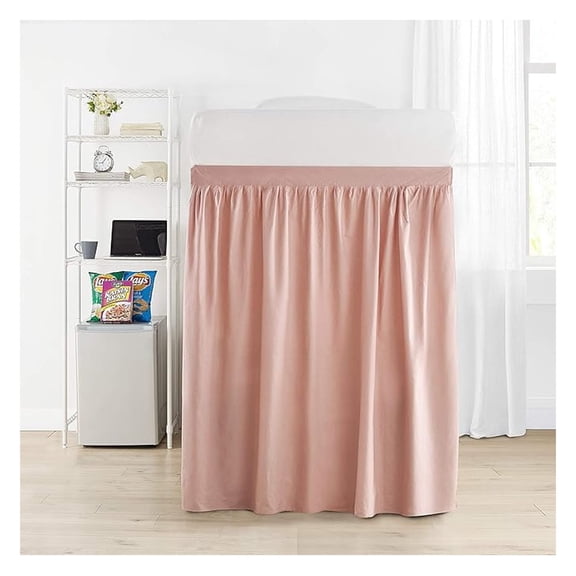 Extended Dorm Sized Cotton Bed Skirt Panel with Ties (1 Panel) - Darkened (for Raised or lofted beds)