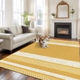 thumbnail image 3 of Vintage Turmeric Yellow Striped Area Rug 5x7 Washable Rug Non Slip Farmhouse Modern Stripes Boho Large Area Rug Soft Stainresistant Indoor Carpet for Living Room Bedroom Office Dining Room Nursery, 3 of 9