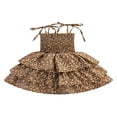 thumbnail image 1 of Baby Kids Girl’s Slip Dress  3-layer Spaghetti Straps Pleated Flower Print Summer Dress, 1 of 8