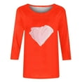 thumbnail image 5 of Penkiiy Valentines Day Shirts Women Cute Heart Shirt Casual Valentines Shirts for Women Long Sleeve Graphic Tees Tops L Orange, 5 of 5