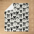 thumbnail image 4 of Kuscheln Bow Blanket Black Plush Throw Blanket, Kids Boys Girls Decor Cute Bowknot Flannel Fleece Blanket Microfiber Girls Bow Bedroom, 4 of 7