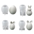 thumbnail image 1 of Moldes de silicona para huevos de conejo de Pascua, juego de moldes para yeso, cera de soja, resina, molde flexible de fácil liberación para manualidades., 1 of 8