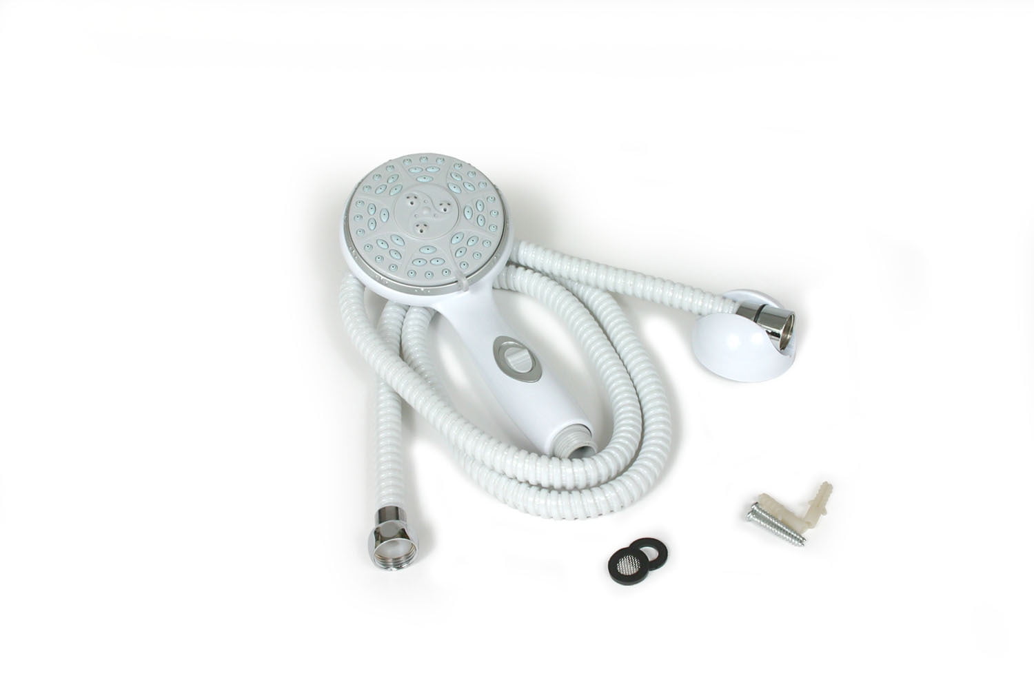Camco RV Shower Head Kit with on/off Switch and 60-Inch Flexible Hose, White (43714)