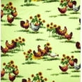 thumbnail image 2 of 1 Fat Quarter - Chickens & Roosters on Light Green Cotton Fabric - 18" X 21", 2 of 2