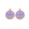 thumbnail image 2 of U8MO 100Pcs Flat Round Light Gold Alloy Enamel Charms For Jewelry Making 14.5x12mm-Lilac, 2 of 3