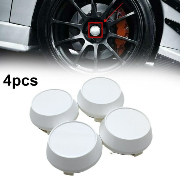 For Wheel Center Cap Rim Chrome 4x Hub Cap 60mm No Logo White Base