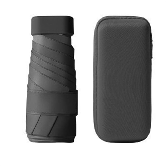 Seis Veces la Tarjeta Paraguas Portátil Bolsillo Cápsula Paraguas Anti-Ultravioleta para Lluvia y Brillo Protector Solar Paraguas, C