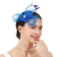 thumbnail image 4 of Elegant Feathered Fascinator Hat Flower Veil Hat for Bridal Shower Photography, 4 of 9
