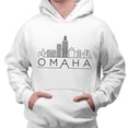 thumbnail image 2 of Skyline Omaha Nebraska Hoodie Sweatshirt Unisex Large White, 2 of 5