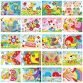 thumbnail image 1 of Muyoka Kits de pintura de diamantes para niños, 20 piezas, mosaico de dibujos animados, pegatina de rompecabezas, pintura de diamantes de imitación, bricolaje, imagen de diamantes de imitación, arte a Muyoka Hogar, 1 of 7