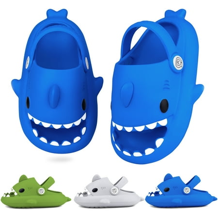 

Trendy Cute Cartoon Shark Breathable Sandals For Boys Quick Drying Lightweight Anti Slip Clogs For Indoor Outdoor Shower Beach Pool All Seasons