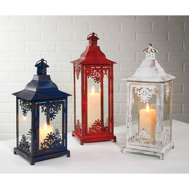 Red White And Blue Lantern Set Of 3 - Walmart.com - Walmart.com