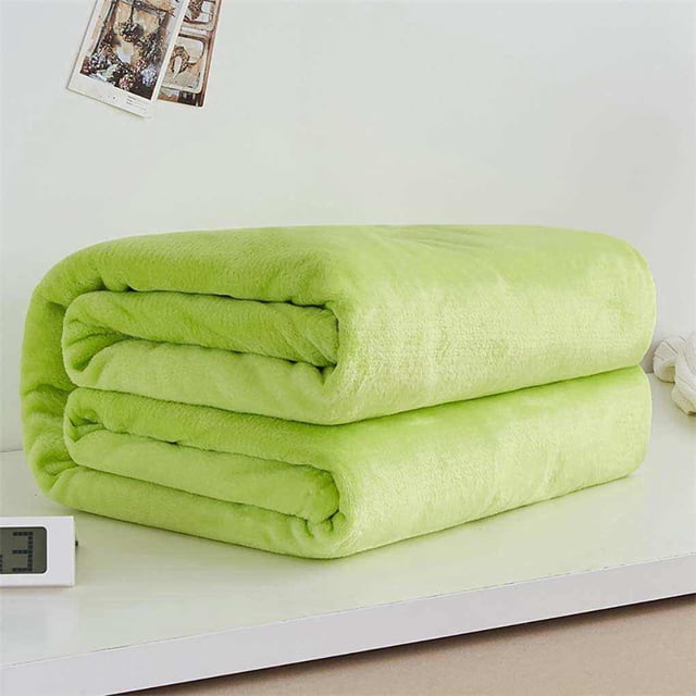 Bearachild Manta de franela Mantas lavables plegables Casa Dormitorio Camping Ver películas Mantener caliente Suministros Verde 50x70cm Type2 NO2
