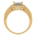 thumbnail image 4 of 2.78 ctw with Simulated Diamond Halo Accents Anniversary Ring for Women | Emerald Cut White Sapphire | Hyperallergenic Solid 18K Yellow Gold, 4 of 5