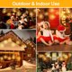 thumbnail image 4 of Cadena de luces LED, 8 modos regulables con control remoto, luces colgantes Starburst con pilas con 80 LED, IP65 impermeable, luces decorativas de alambre de cobre para fiestas (blanco cálido), 4 of 5