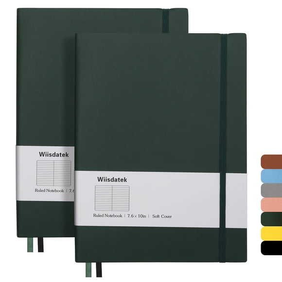 Cuadernos Wiisdatek B5 19 x 25,5 cm, paquete de 2, 376 páginas, tapa de PU