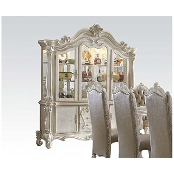 ACME 61134 2 Piece Versailles Hutch & Buffet, Bone White - 94 x 75 x 22 in.