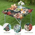 thumbnail image 4 of Pioneer Flower Floral Print Pattern Square Fitted Tablecloth with Elastic Edge,Square Table Cover,Washable Elastic Table Cover for Home Kitchen Party Decor 34"x34", 4 of 6