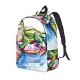 thumbnail image 1 of Balery Alligator Donut Pool Float Mochila Clásica Impresa Básica para Viaje, Mochila Escolar Resistente al Agua, Mochila de Lona con Correas Ajustables-Small, 1 of 5