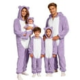 thumbnail image 2 of Shadoumai Family Matching Fleece Hooded Pajamas Fuzzy Christmas Onesie Pajamas Jumpsuits One Piece Zipper Hooded Warm Sherpa Romper Sleepwear Cute Playsuit, 2 of 5