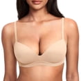 thumbnail image 1 of Sostén DOBREVA inalámbrico push up con relleno y escote profundo beige 34C, 1 of 6