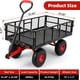 thumbnail image 3 of Heavy - duty mesh steel garden cart con 880 lbs capacity - 4 removable sides, 10 all - terrain tires, outdoor metal folding dump truck con 180° rotating handle, 3 of 7