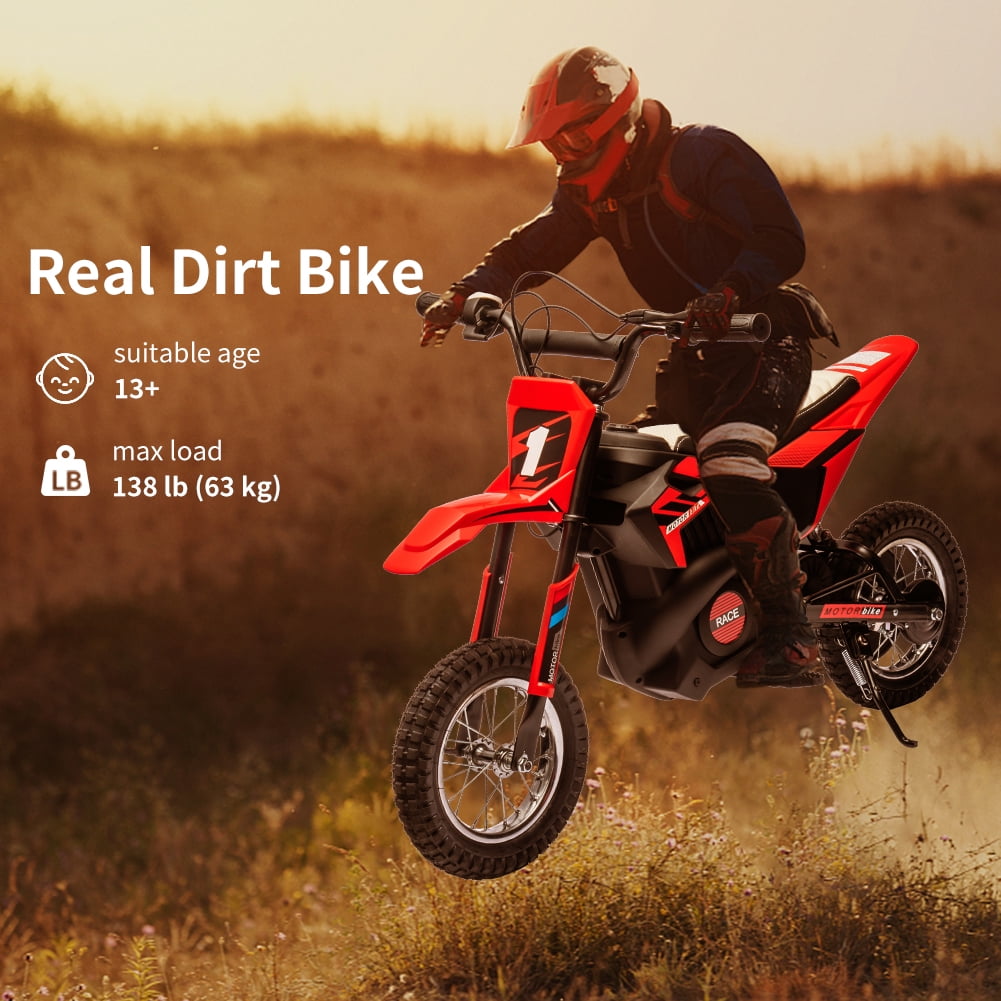 Garvee Kids Electric Dirt Bike 24V 250W 140LB Load Ride On Toys with 12.6 Pneumatic Tires