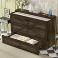 thumbnail image 3 of YIYADO Murphy Bed Queen Size Cabinet Bed with Charging Station, Large Storage Drawers, Perfect for Home Office or Small Room, Hidden Bed Fully Foldable Platform Bed, Rustic Gray, 3 of 5