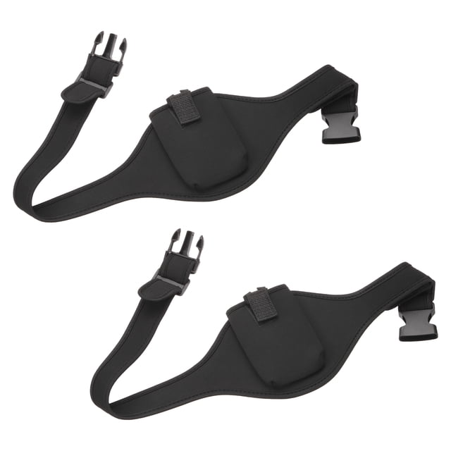 Uxcell 2 Paquete Cinturón de Micrófono, 27" a 39" Cinturón de Micrófono Absorbente de Sudor Ajustable para Sujetar Micrófono, Teatro Mic, Negro