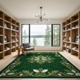 thumbnail image 2 of ODIKA 9'x12' Washable Area Rug Rings Leaves Festive Snake Scroll Border Circle Classroom Round Flowing Dynamic for Master Suite, California King, Under Bed, Non-Shedding, Easy Care, 2 of 7