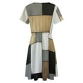 thumbnail image 5 of Abstract Geometric Art, Gray Black Gold Dress Summer Street Style Dresses Female Short Sleeve Printed Sundress, 5 of 7