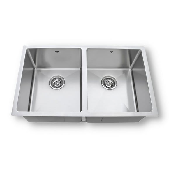 ONEX® Évier de Cuisine Carré en Acier Inoxydable Double Bol sous-Montable 32"X19 Pouces-10"d OU3219-SQR