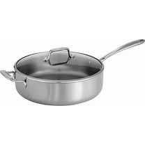 YANGLI Tri-Ply Clad Stainless Steel 6-Quart Saute Pan with Glass Lid, Induction-Ready, Dishwasher-Safe, NSF-Certified